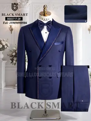 Round Stone Black Smart Tuxedo Suits