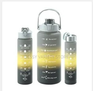 3 in 1 Motivational Water Bottle With Time Marker