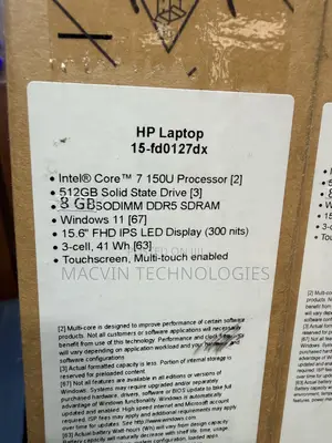 New Laptop HP 15 8GB Intel Core 7 SSD 512GB