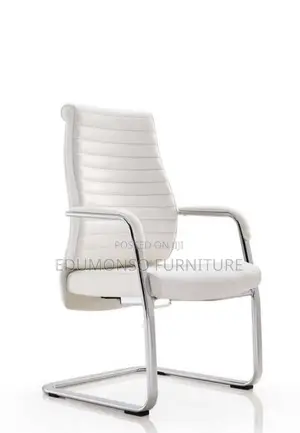 White Executive Leather Visitors Chair