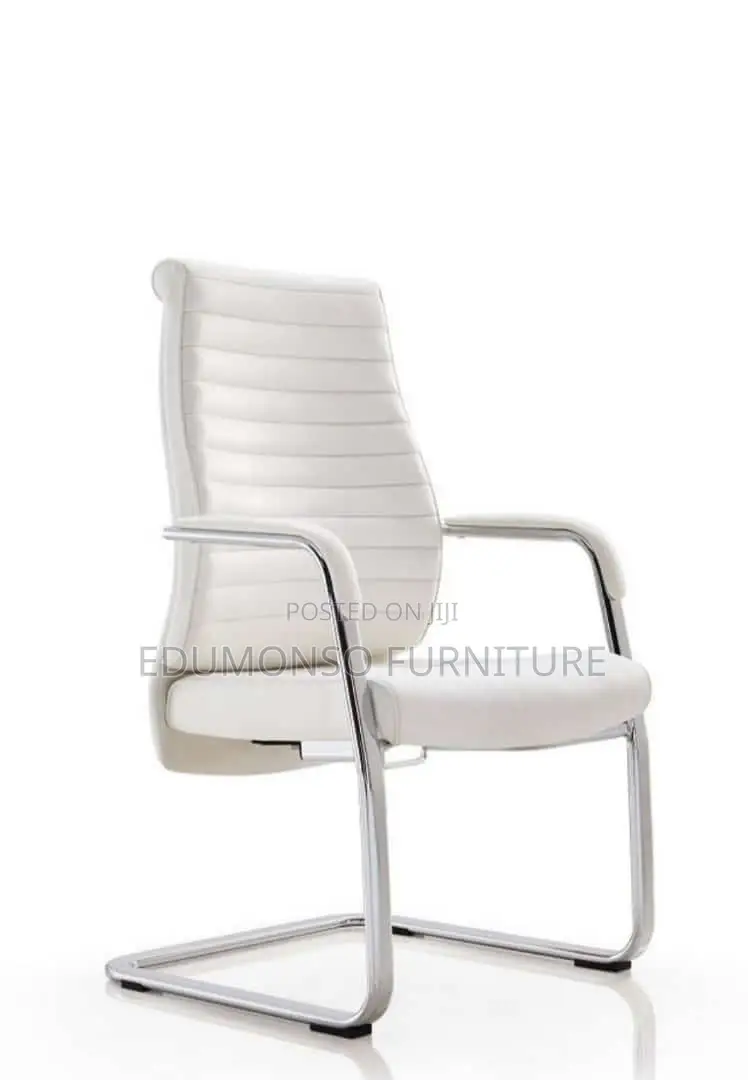 White Executive Leather Visitors Chair