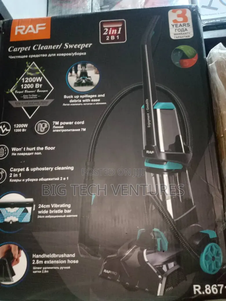 2-in-1 Carpet Cleaner/Sweeper Features a 1200w Motor and a 24cm