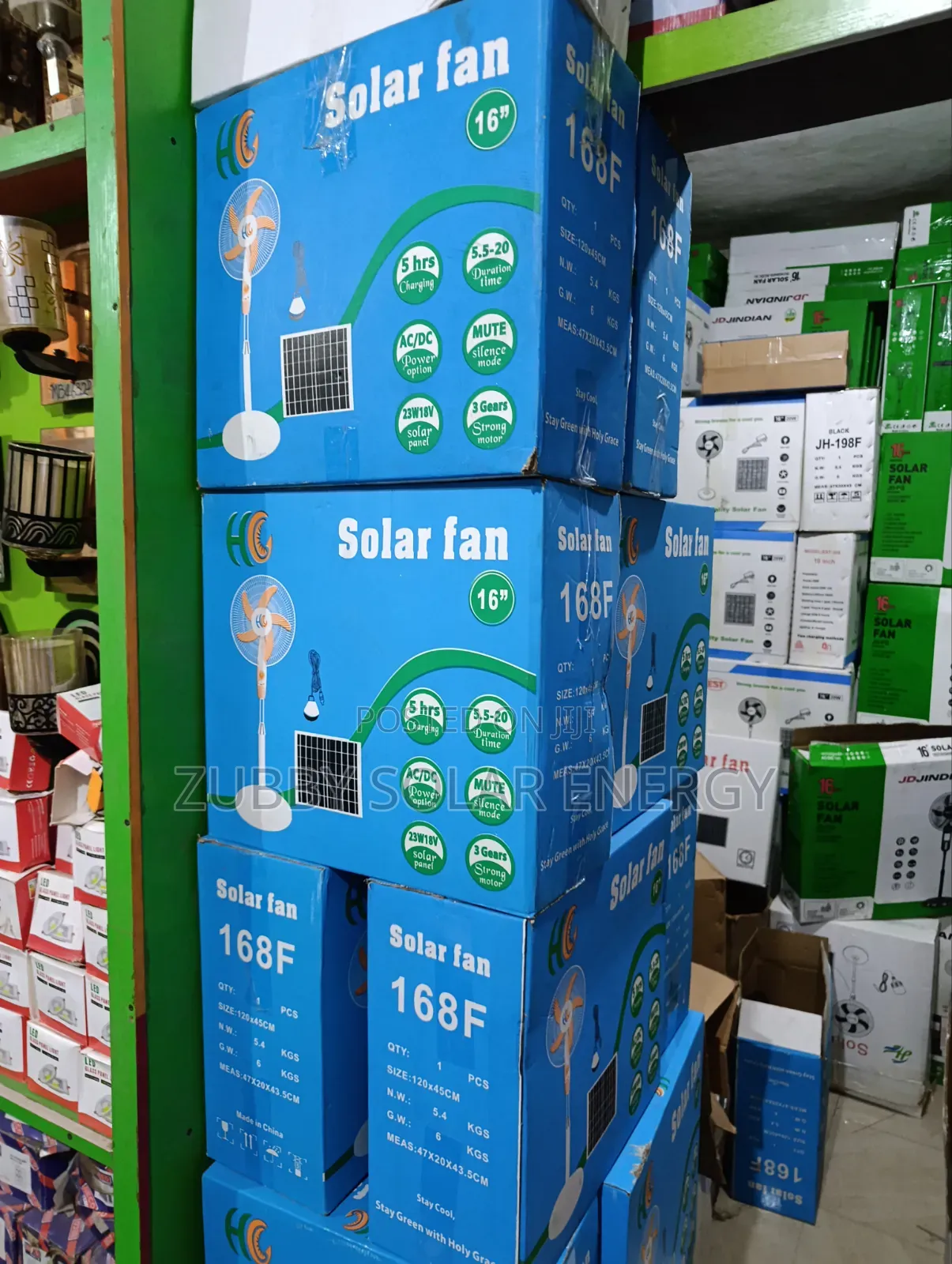 16" Solar Rechargeable Fan With 30w Solar Panel