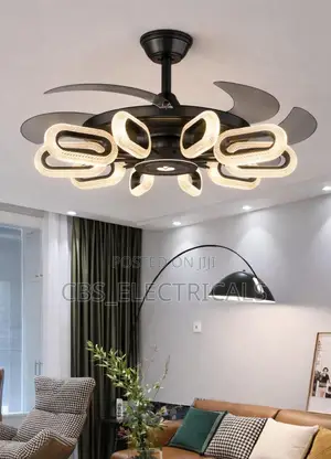 Petal-Inspired Retractable Fan Chandelier