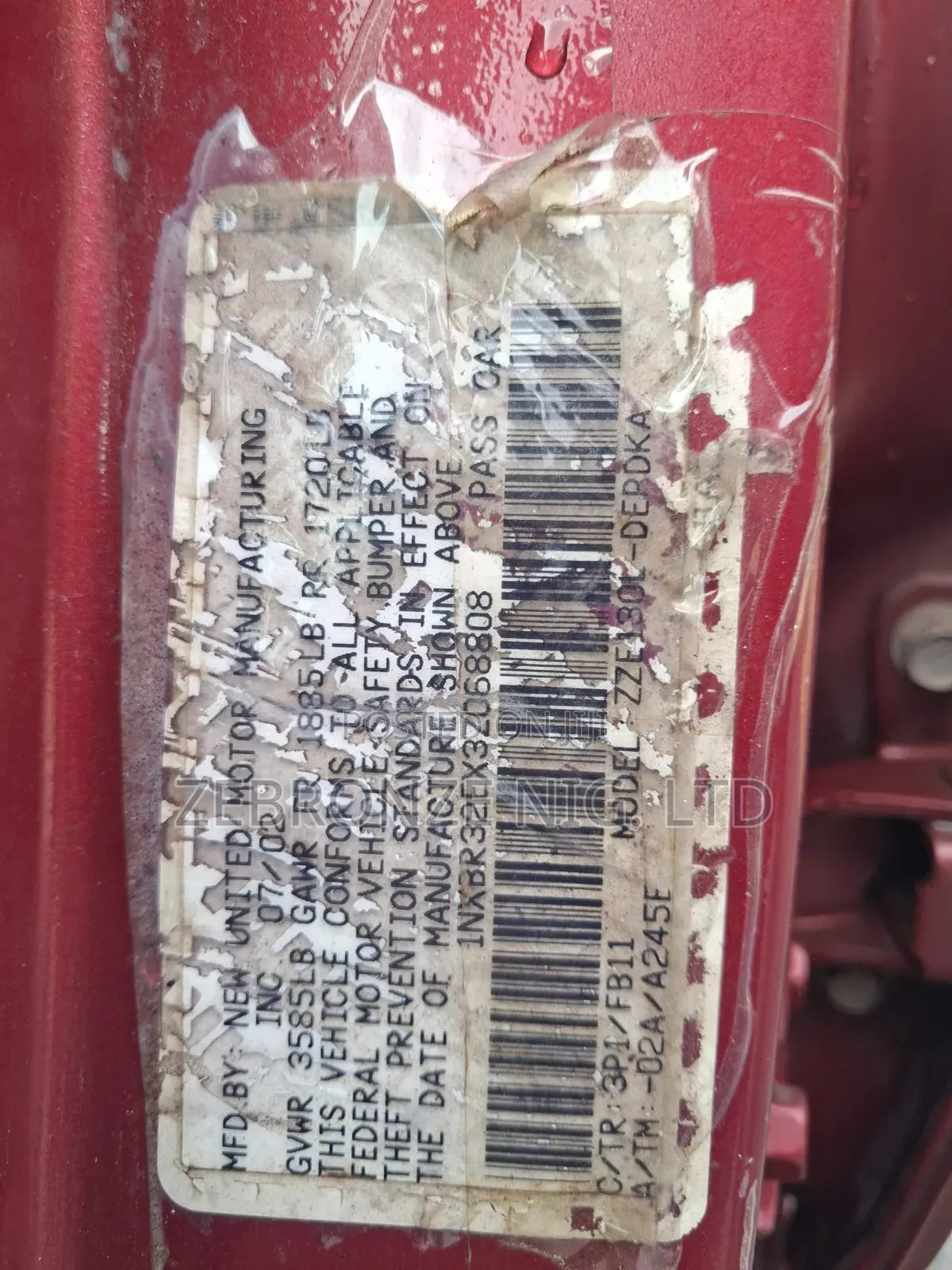 Toyota Corolla 2004 Red