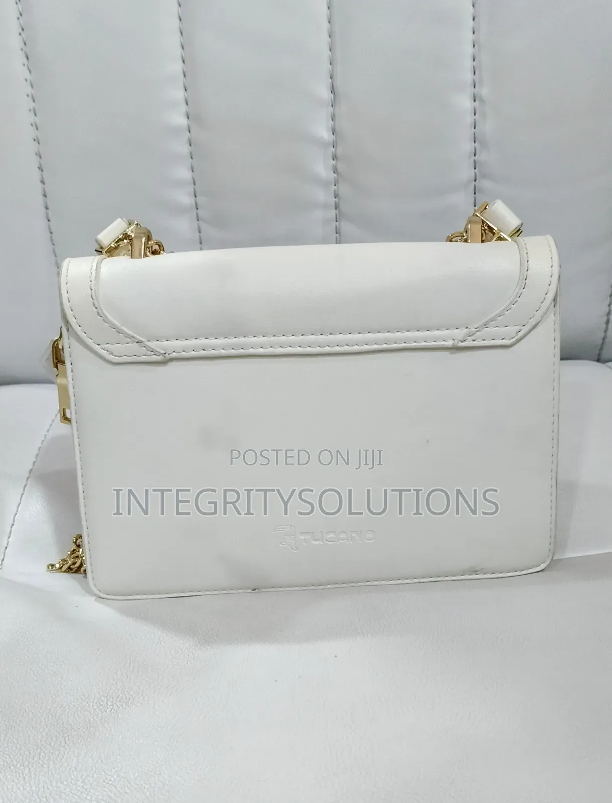 White Quilted Crossbody Flap Bag