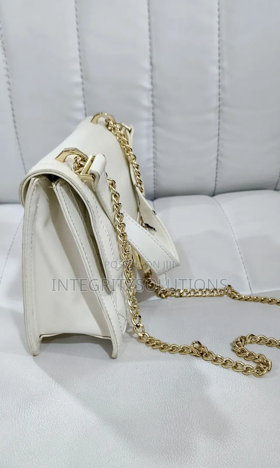 White Quilted Crossbody Flap Bag