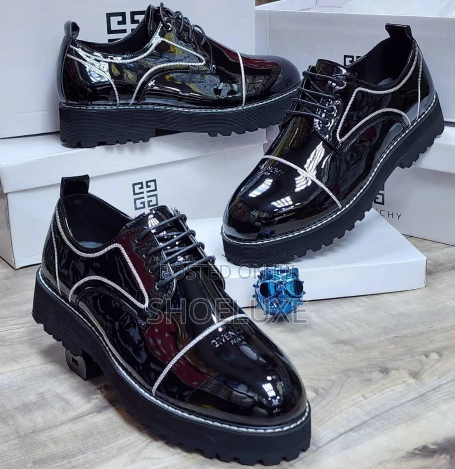 Givenchy Patent Leather Platform Oxford