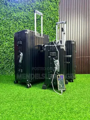 Premium Black Aluminum Frame Luggage Set