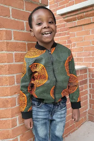 Jimbey African Print Unisex Kids' Bomber Jacket