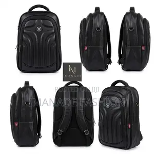 Hp Power Hard Shell Leather Backpack – Black