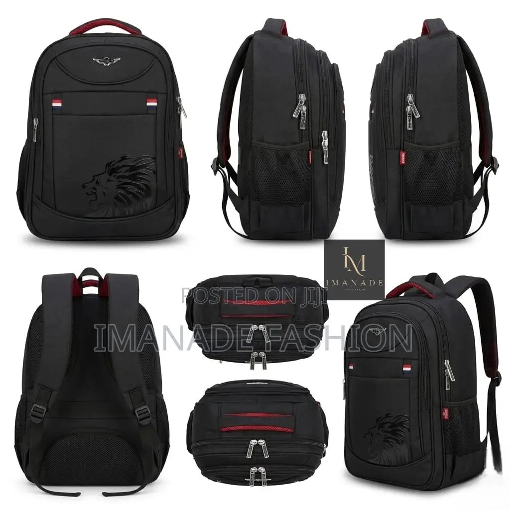 W-J Lion Backpack – Black Red (Large)