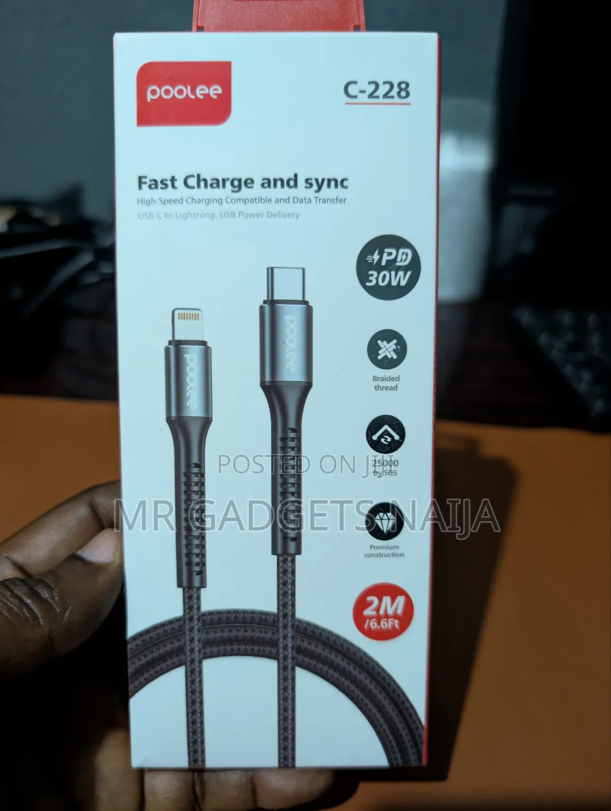 Poolee 2m Type-C to Type-C Cable