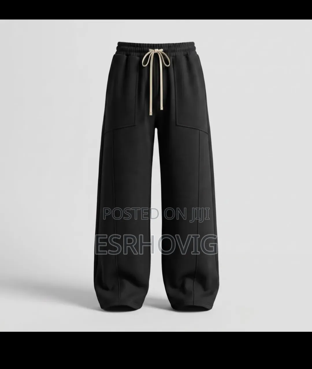 Plain Black Unisex Joggers