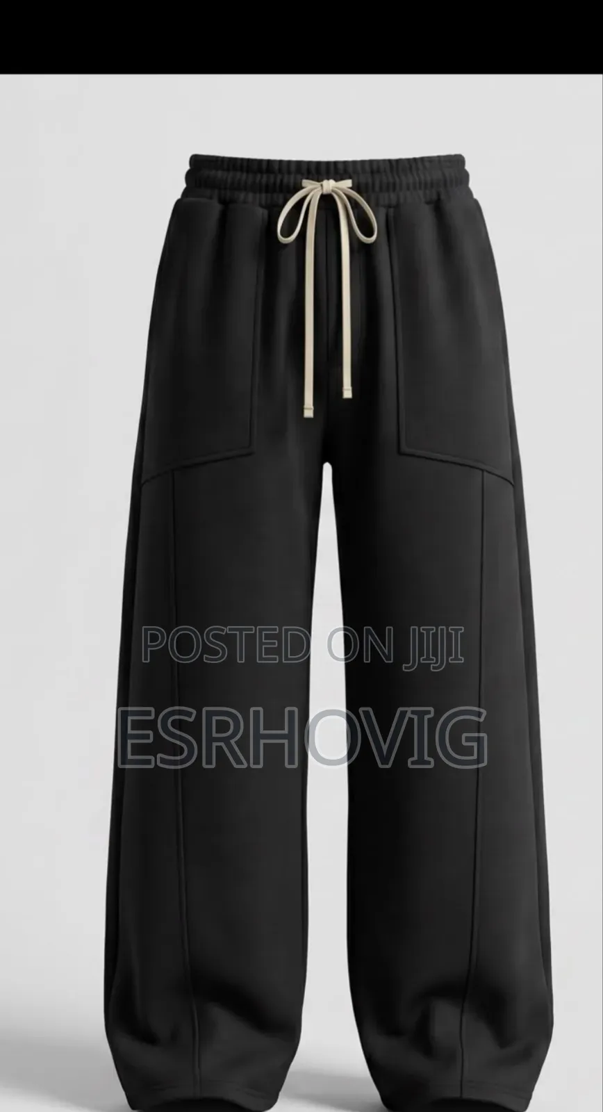 Plain Black Unisex Joggers