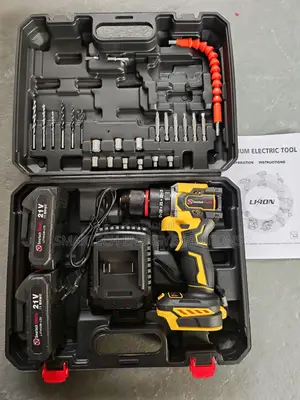 21v Max Cordless Drill And Impact Driver Power Tool Combo Set Kit