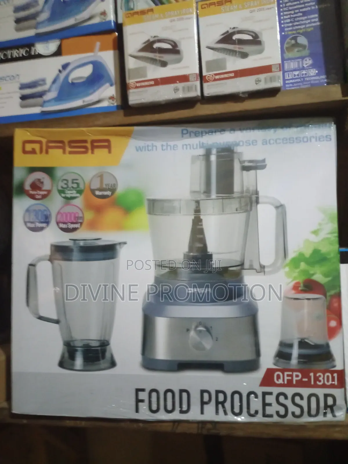 Qasa Multi Functional Food Processor With 1 Year Warranty.