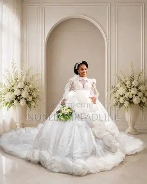 Luxury 3d Floral Ball Wedding Dress