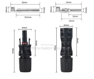 Mc4 Connector 1500v Pv Waterproof 30a for Solar System 5pairs/Pack