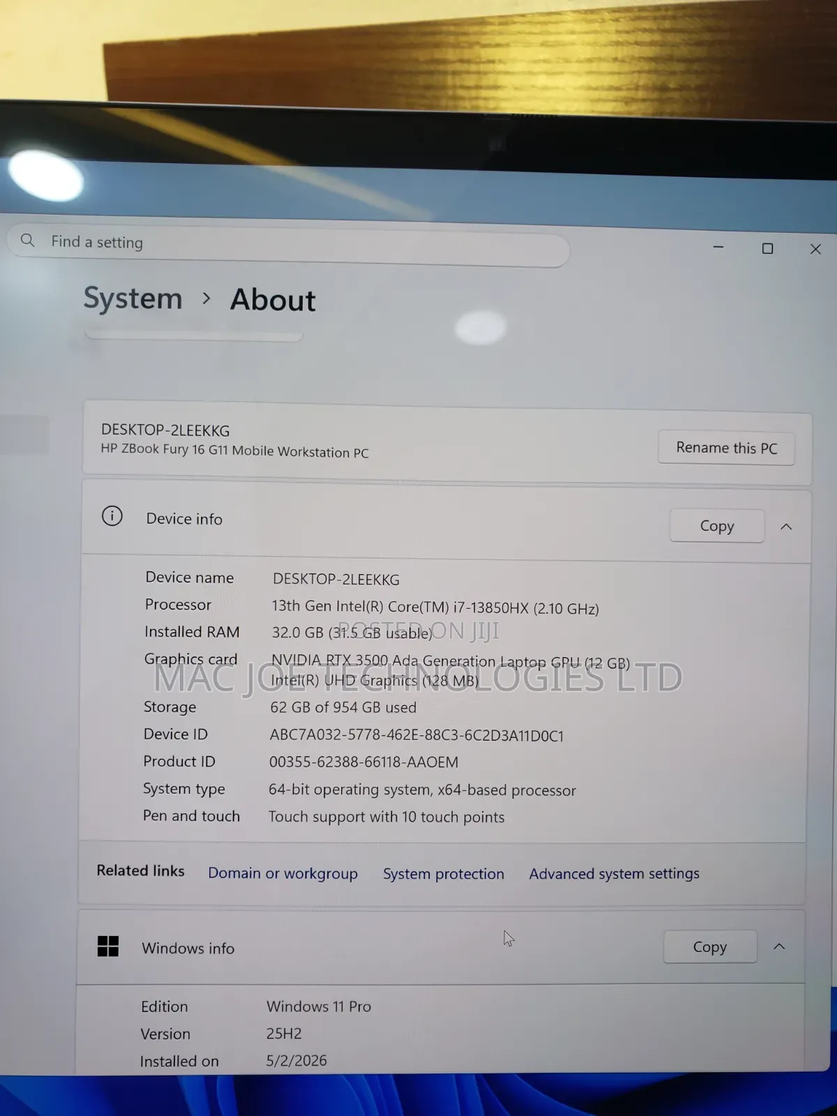 Laptop HP 32GB Intel Core i7 SSD 1T