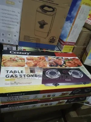 Century Table Gas Cooker, Glass Top, 1 Year Warranty.