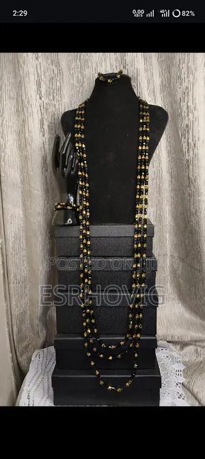 Black and Gold Cristal Necklace Bead
