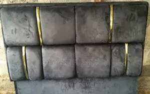 Brand New Black Velvet 4by6 Bed Frame-Gold Trim/Lagos Pickup
