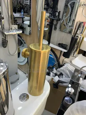 **Wall-mounted (Antirust)Gold Toilet Brush Holder With Handle