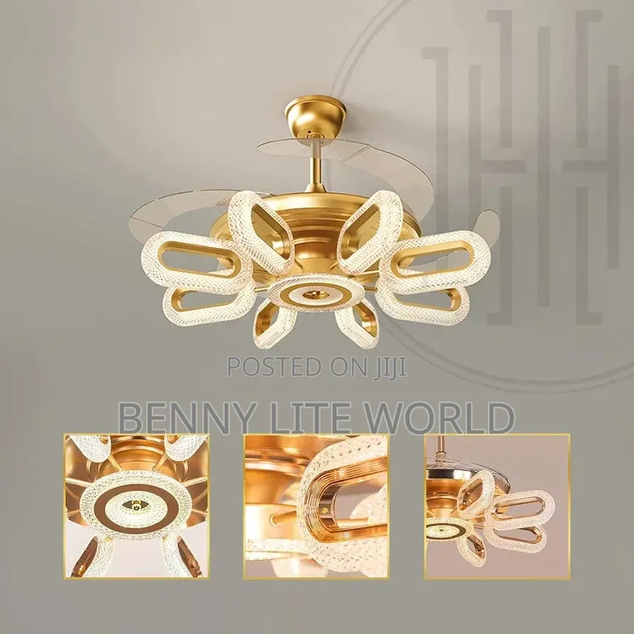 Led Blade Fan Chandelier Light