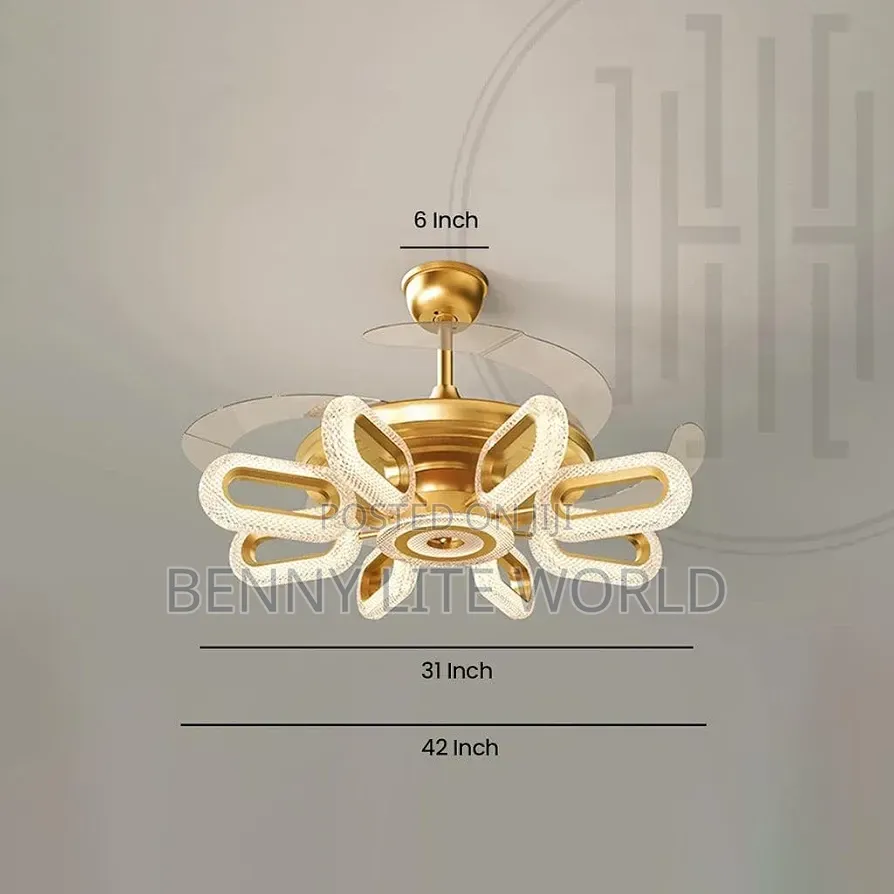 Led Blade Fan Chandelier Light