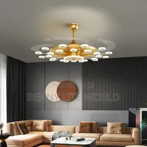 Led 24 Light Retractable Ceiling Fan Chandelier,