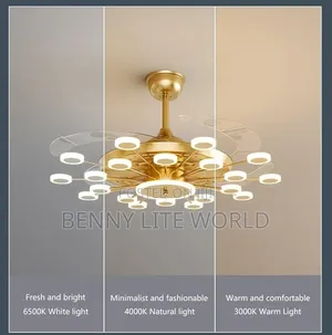Led 24 Light Retractable Ceiling Fan Chandelier,