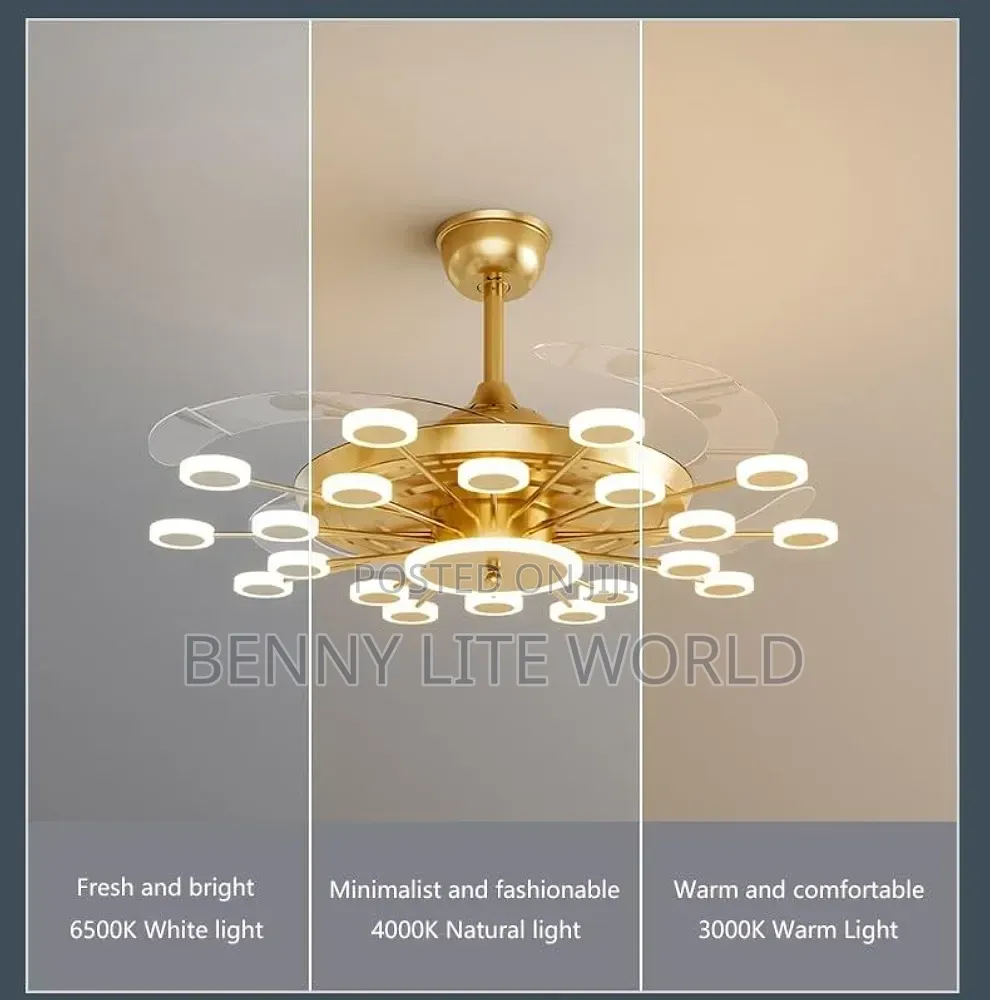 Led 24 Light Retractable Ceiling Fan Chandelier,