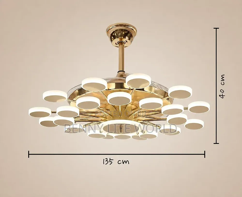 Led 24 Light Retractable Ceiling Fan Chandelier,
