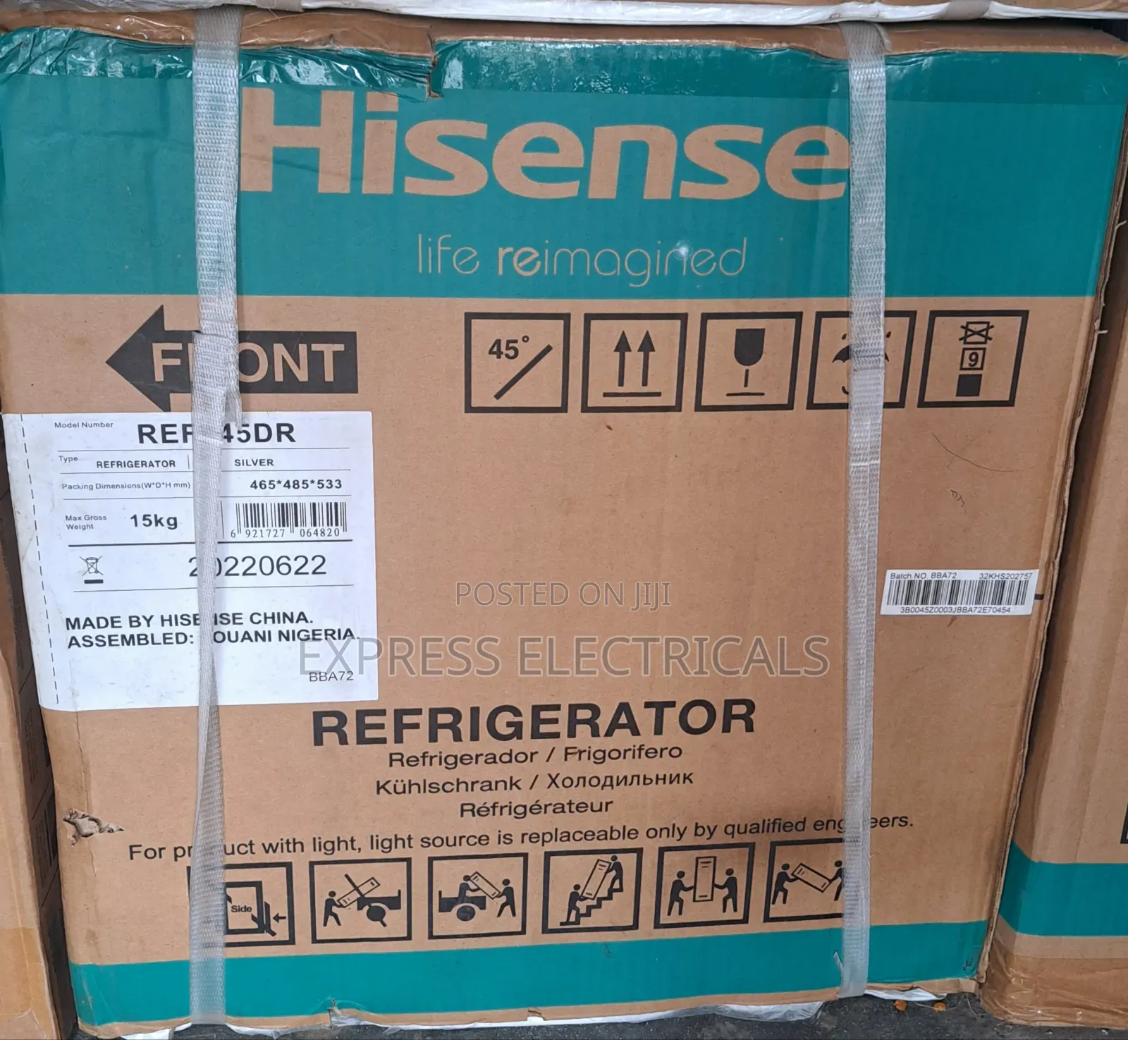 Hisense Ref045dr Mini Fridge 45l Single Door - Silver New