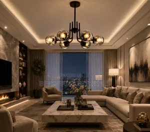 Luxury 6-head Modern Glass Chandelier