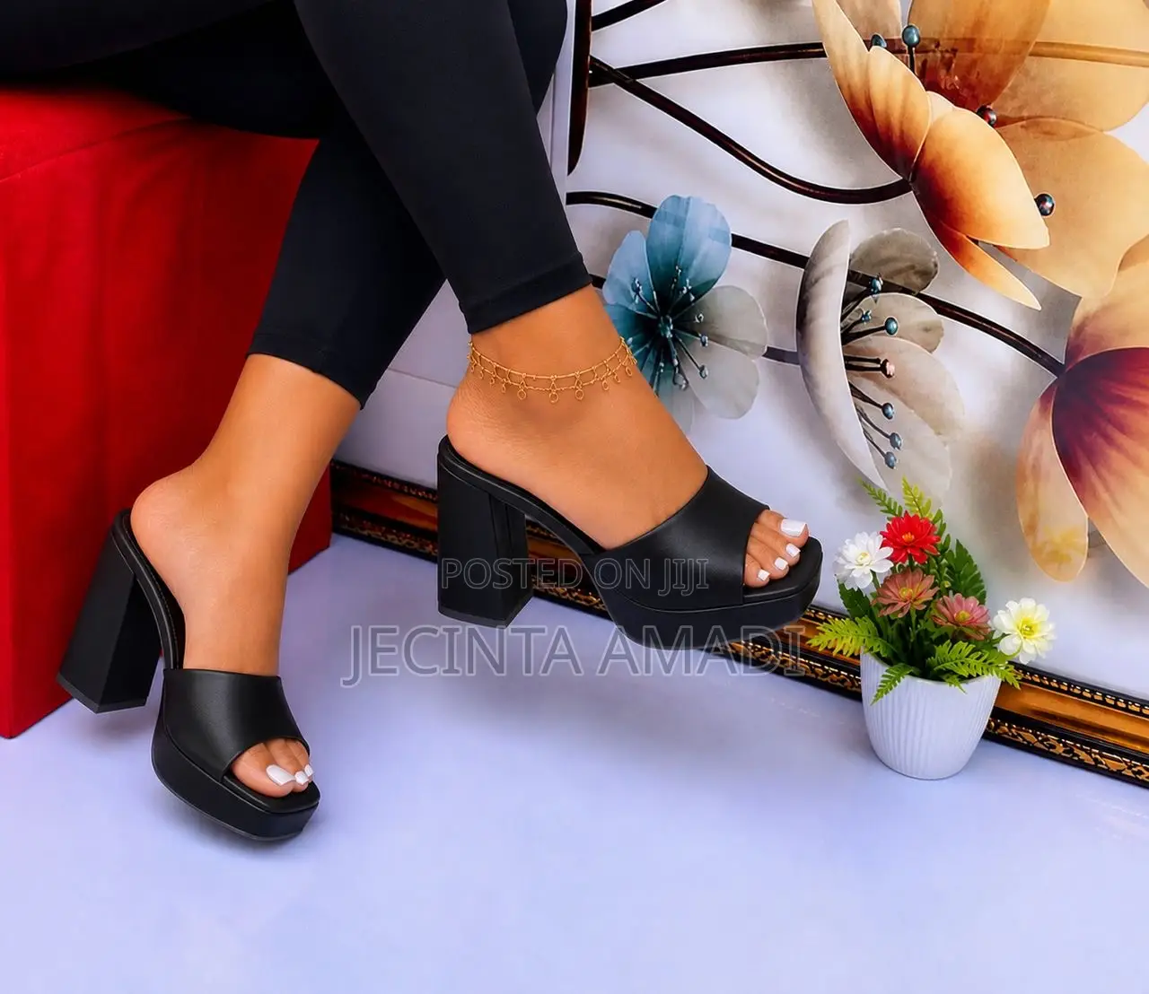 Block Heel Slippers