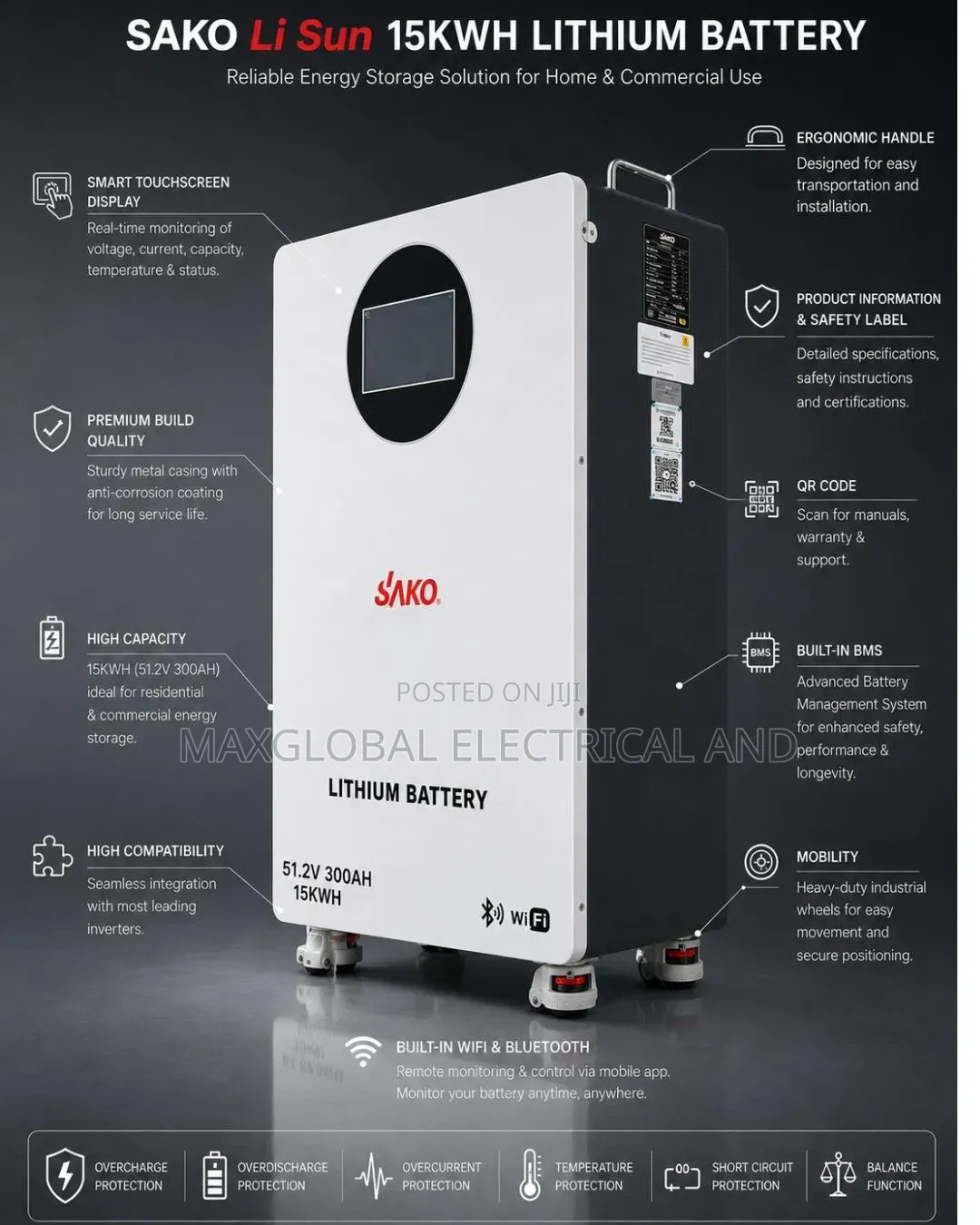 15kwh Sako Lithium Battery