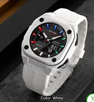 Skmei Wristwatch Unisex, Analog and Digital Waterproof (White)