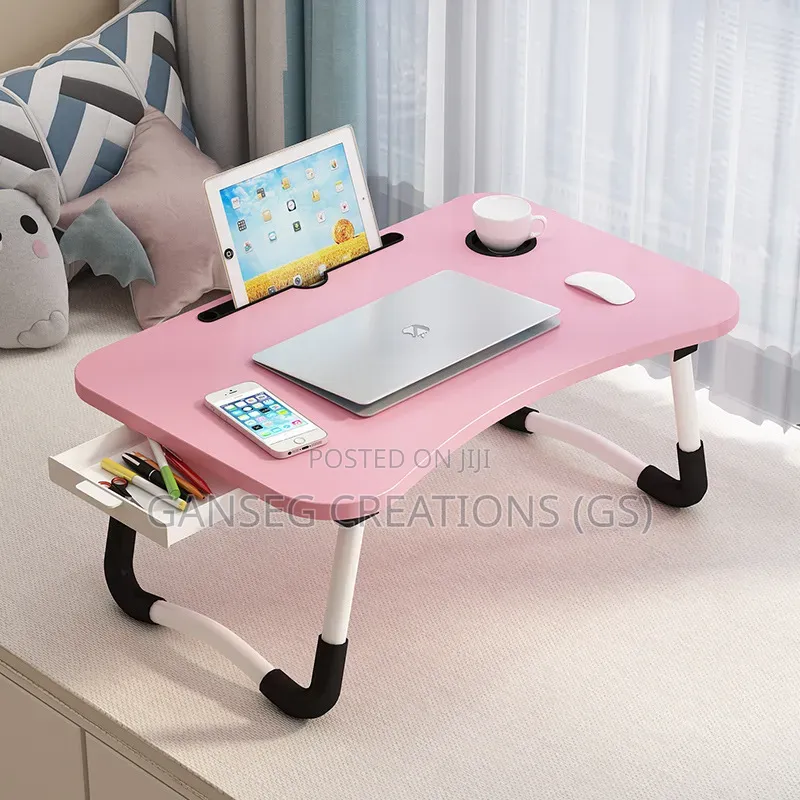 Portable Folding Study Table Laptop Stand With Tablet Slot