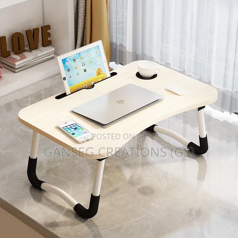 Portable Folding Study Table Laptop Stand With Tablet Slot