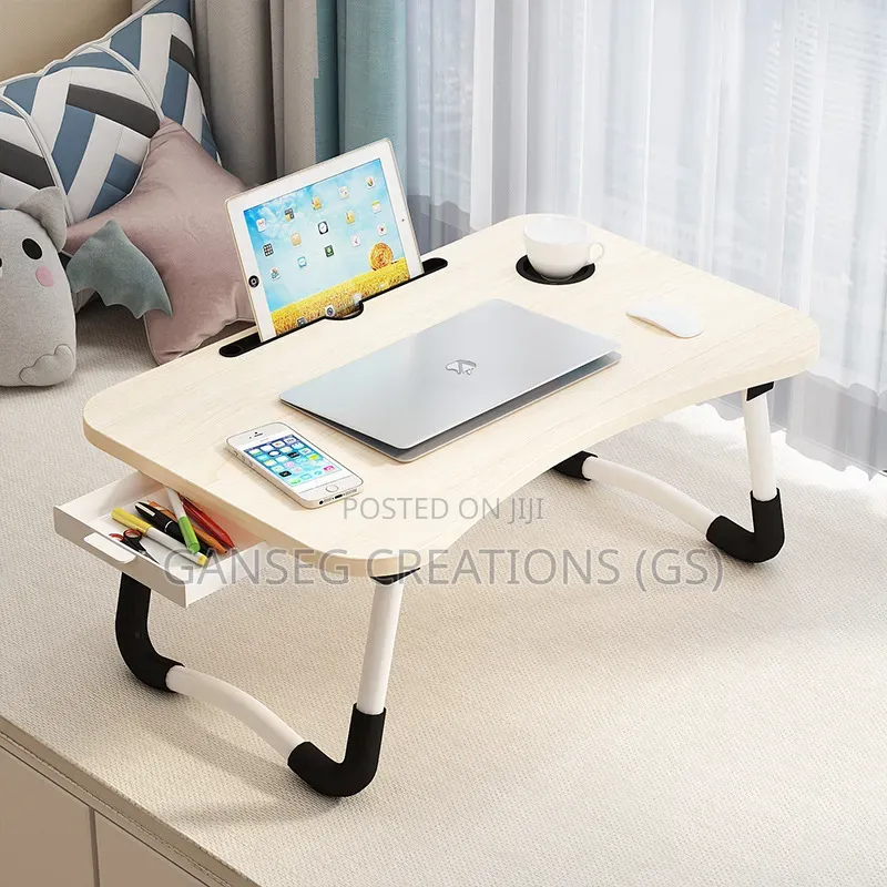 Portable Folding Study Table Laptop Stand With Tablet Slot