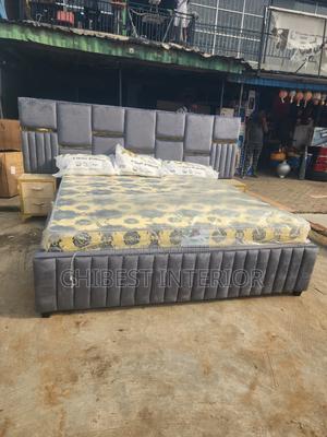 7by6 Upholstery Bed With Two Wooden Drawers