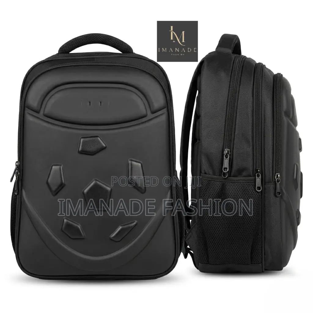 Hard Shell Football Backpack – All Black