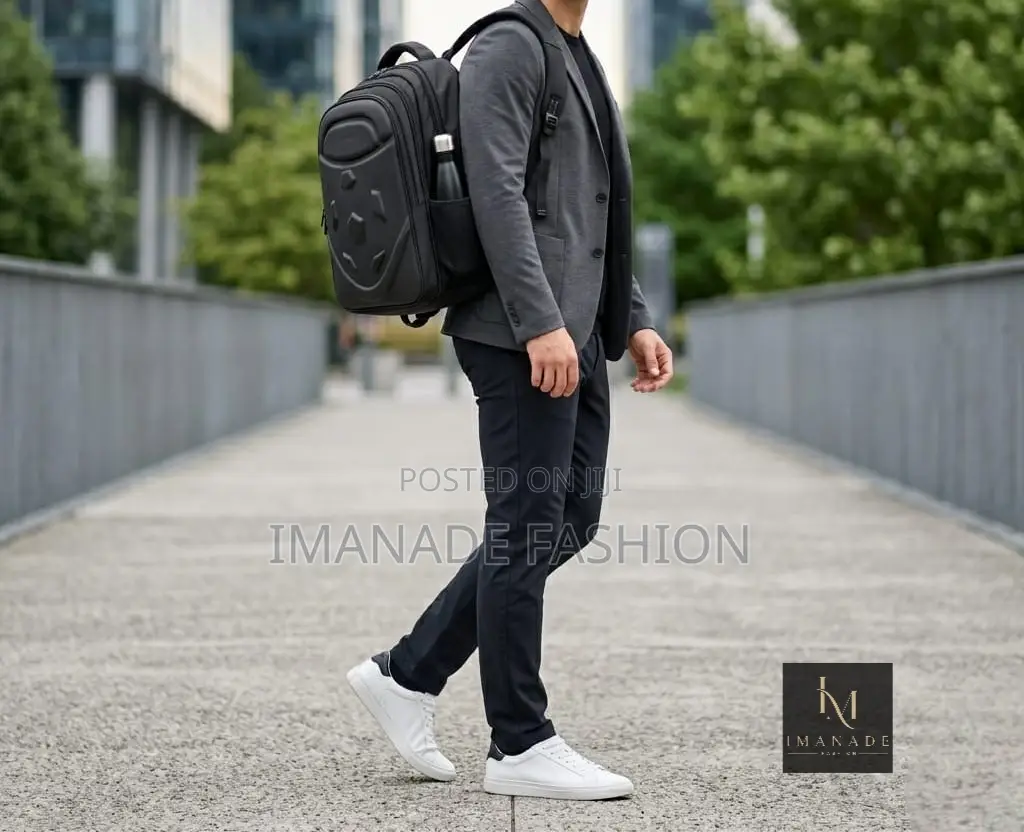 Hard Shell Football Backpack – All Black