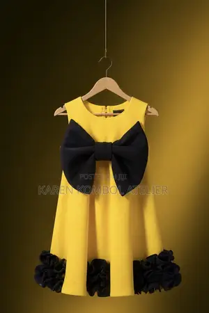 Yellow Princess Dress With Statement Black Bow
