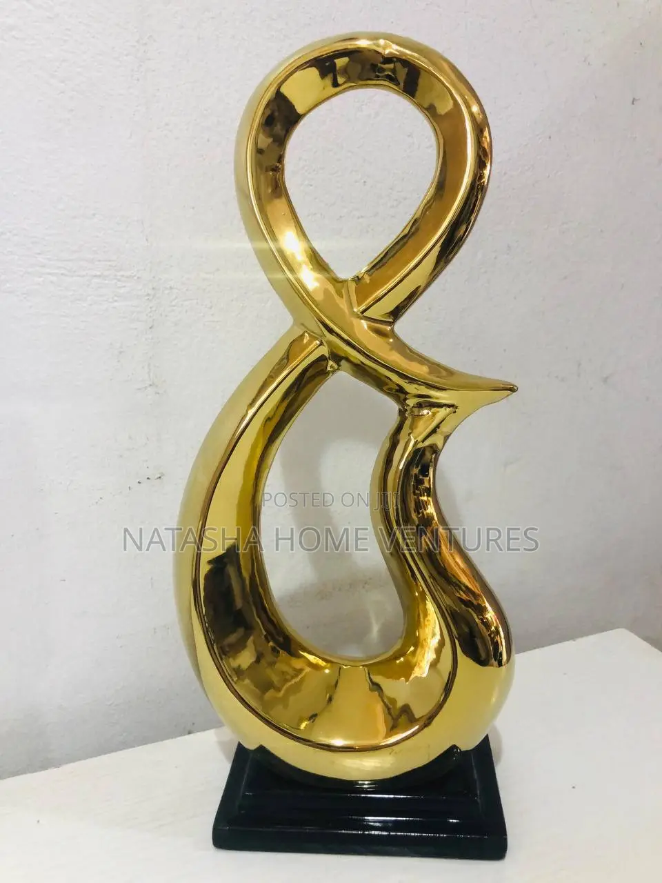 Gold Ceramic Infinity Loop Sculp