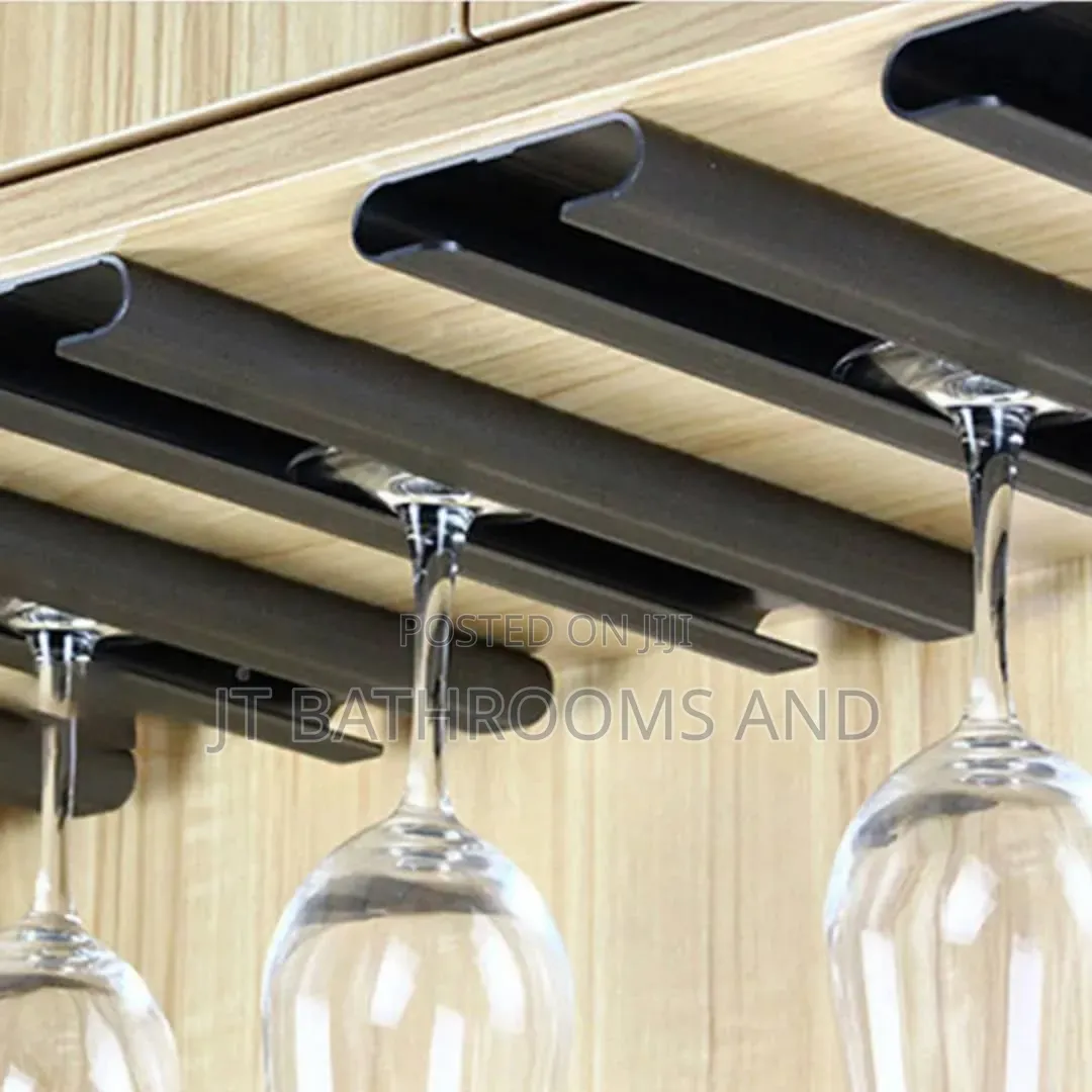 Under-Cabinet Wine Glass Holder Rack (Stemware Hanging Rack)