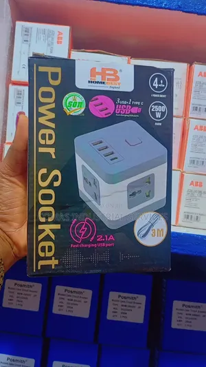 Home Best 4-Way Power Extension Socket With 3 Usb and Type C Fast Port