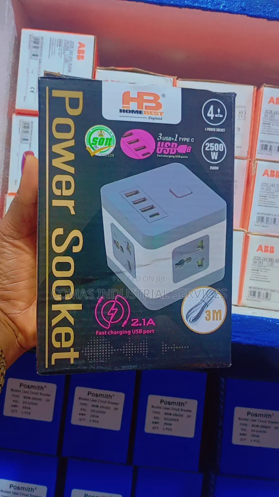 Home Best 4-Way Power Extension Socket With 3 Usb and Type C Fast Port